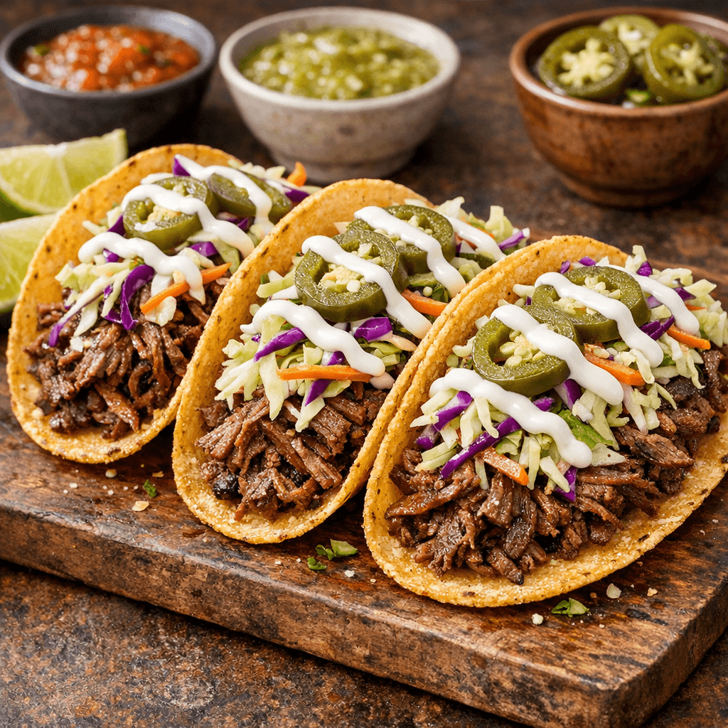 Tacos de Carne Salada Desmenuzada